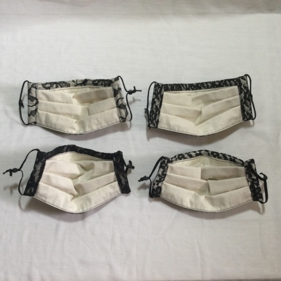 Four Black Lace Masks Beautiful Set of Four (4) Adult-size - Picture 7 of 8